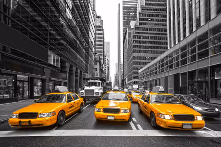 Canvastavla - Yellow Cabs in the Center of New
