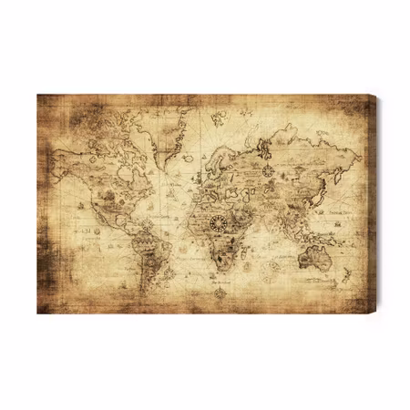 Canvastavla - Ancient Vintage World Map