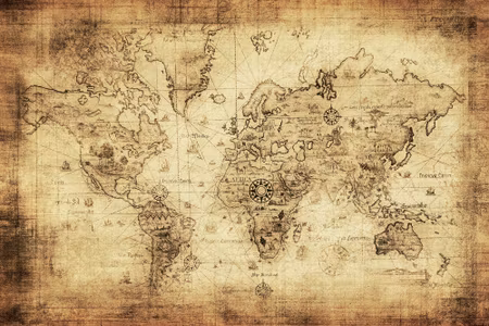 Canvastavla - Ancient Vintage World Map