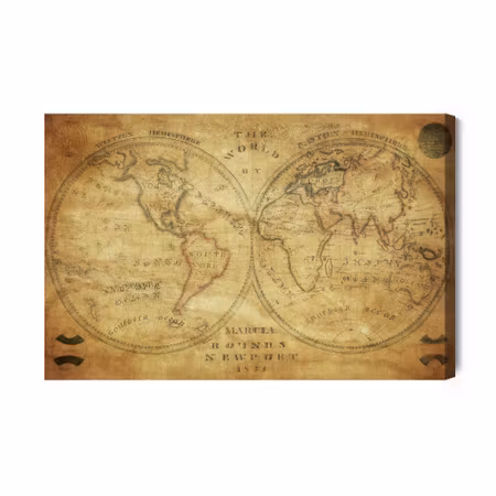Canvastavla - Historical Map of the World From