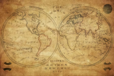 Canvastavla - Historical Map of the World From