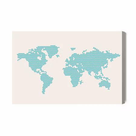 Canvastavla - World Map Made of Dots