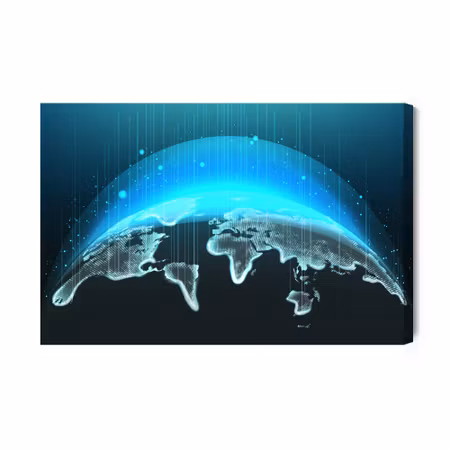 Canvastavla - Modernist D World Map