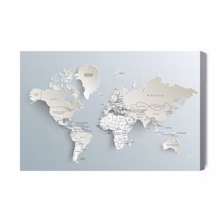 Canvastavla - World Map with D Effect