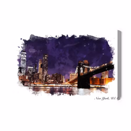 Canvastavla - The Brooklyn Bridge in an Abstract