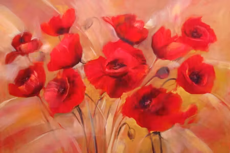 Canvastavla - Red Poppies Like Painted