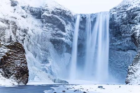 Canvastavla - Waterfall in Winter