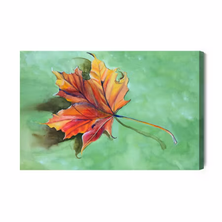 Canvastavla - Autumn Maple Leaf Painted with