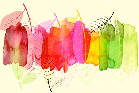 Canvastavla - Watercolor Leaves with Fall Colors