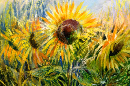 Canvastavla - Sunflowers As Drawn