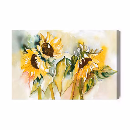 Canvastavla - Watercolor Sunflowers