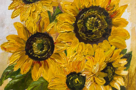 Canvastavla - Sunflowers As If Painted