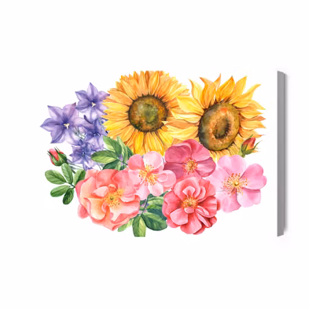 Canvastavla - Flower Composition Painted with