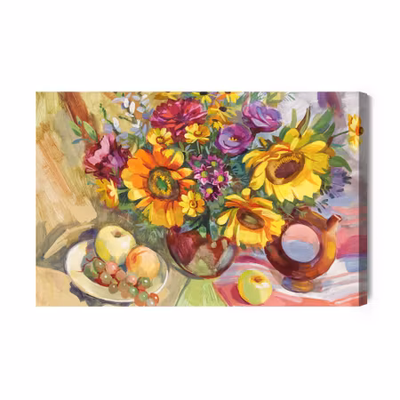 Canvastavla - A Floral Composition As Painted