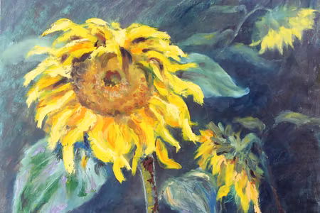 Canvastavla - Sunflower Flowers As Painted