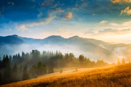 Canvastavla - Misty Mountain Country
