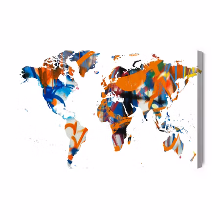Canvastavla - World Map - Graffiti