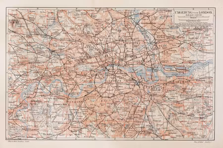Canvastavla - Map of London and the Surrounding