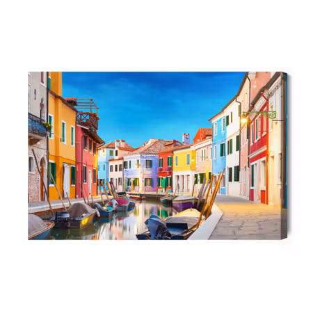 Canvastavla - Colorful Buildings of Venice