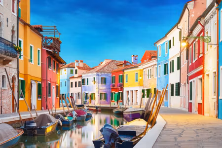Canvastavla - Colorful Buildings of Venice