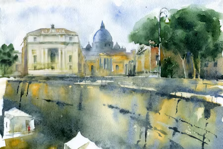 Canvastavla - Rome As Painted