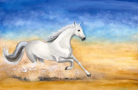 Canvastavla - A Horse Galloping in the Desert