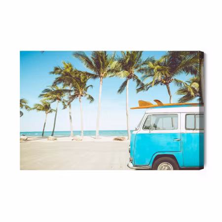 Canvastavla - Car and Tropical Beach