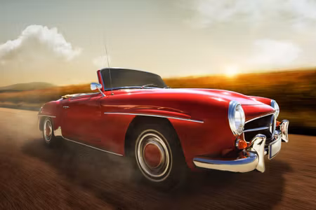 Canvastavla - Red Car in Motion