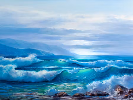 Canvastavla - Rough Sea Waves