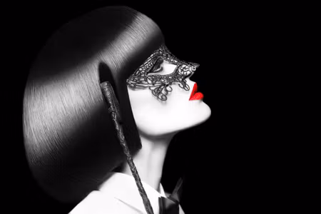 Canvastavla - Woman in Vintage Mask