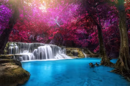 Canvastavla - Multipart Kanchanaburi Waterfall