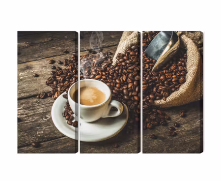 Canvastavla - Multipart a Cup of Hot Coffee