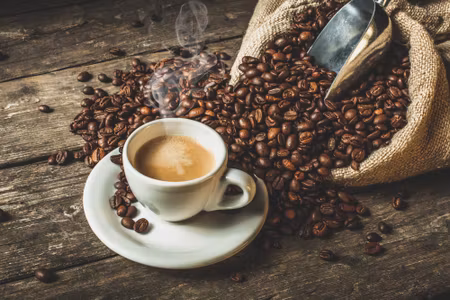 Canvastavla - Multipart a Cup of Hot Coffee