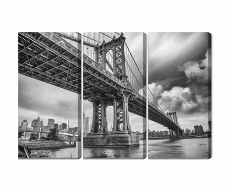 Canvastavla - Multipart Manhattan Bridge in New