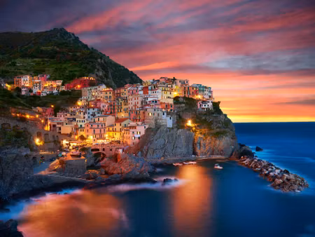 Canvastavla - Multipart the City of Manarola in