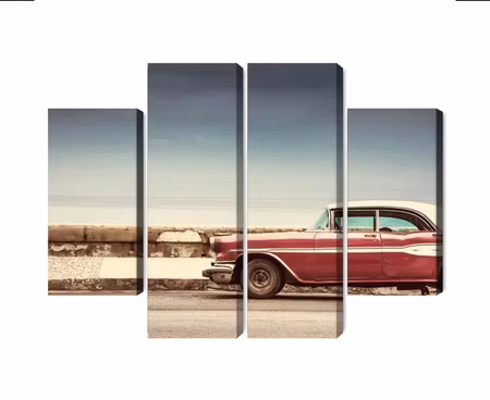 Canvastavla - Multipart Old American Retro Car