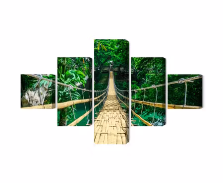 Canvastavla - Multipart Bamboo Bridge in a
