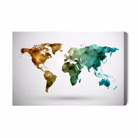 Canvastavla - Colorful Map with D Effect