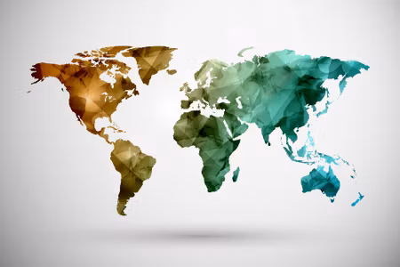 Canvastavla - Colorful Map with D Effect