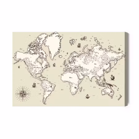 Canvastavla - Old World Map
