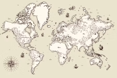 Canvastavla - Old World Map