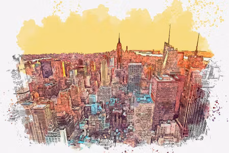 Canvastavla - Colorful New York Skyscrapers As