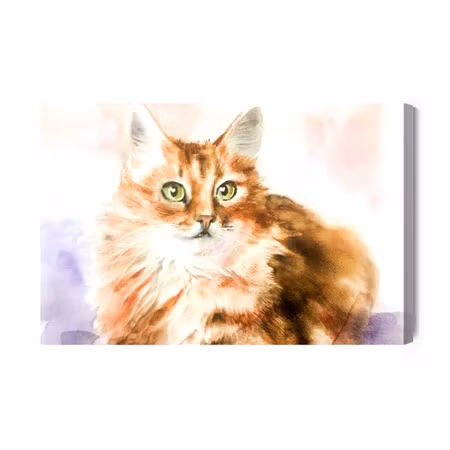 Canvastavla - A Cat Like Painted in Watercolor