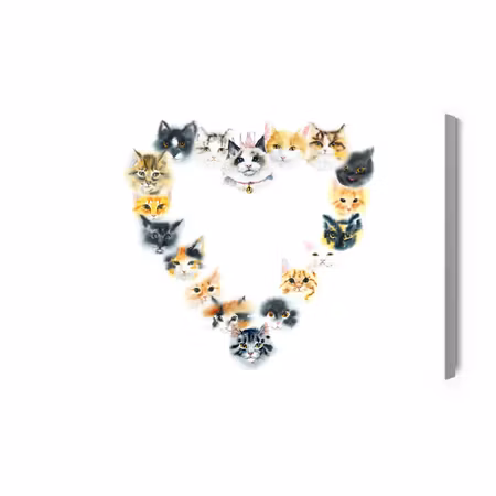 Canvastavla - Heart of Kittens