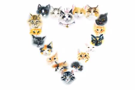 Canvastavla - Heart of Kittens