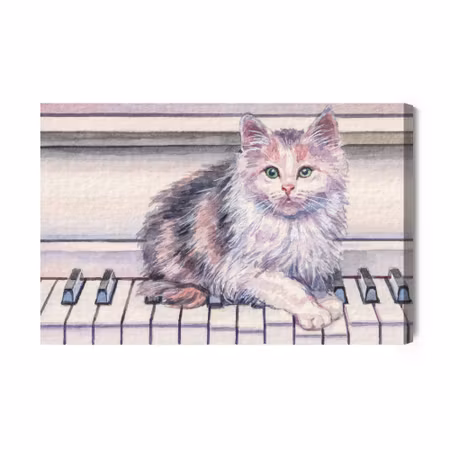 Canvastavla - Cat on the Piano