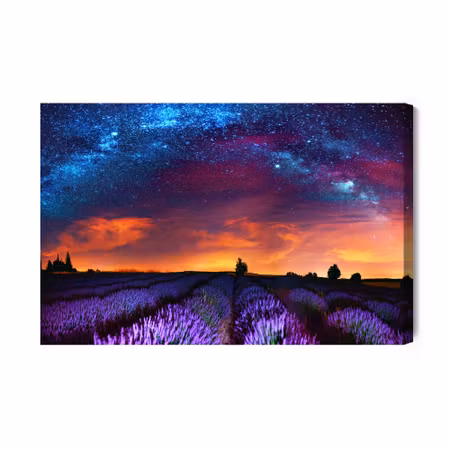 Canvastavla - Lavender Field on a Starry Night