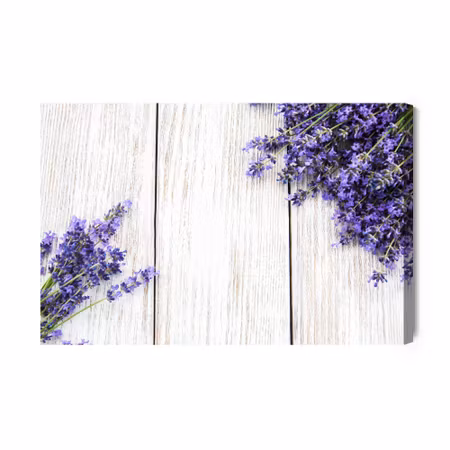 Canvastavla - Lavender Flowers on a Wooden