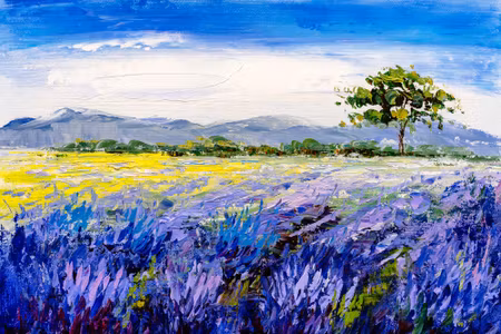 Canvastavla - Lavender Field Painting