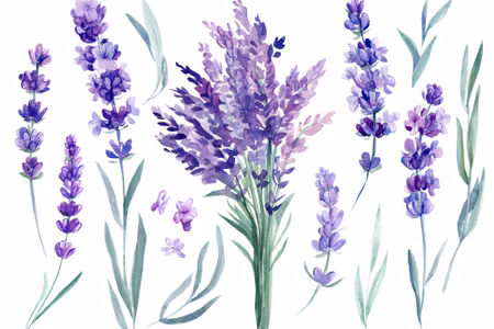 Canvastavla - Blooming Lavender Painted with